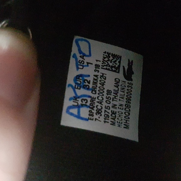 Lacoste Ortholite Esparre Chukka Black High Top Shoes Boys Size 1 - Picture 6 of 16